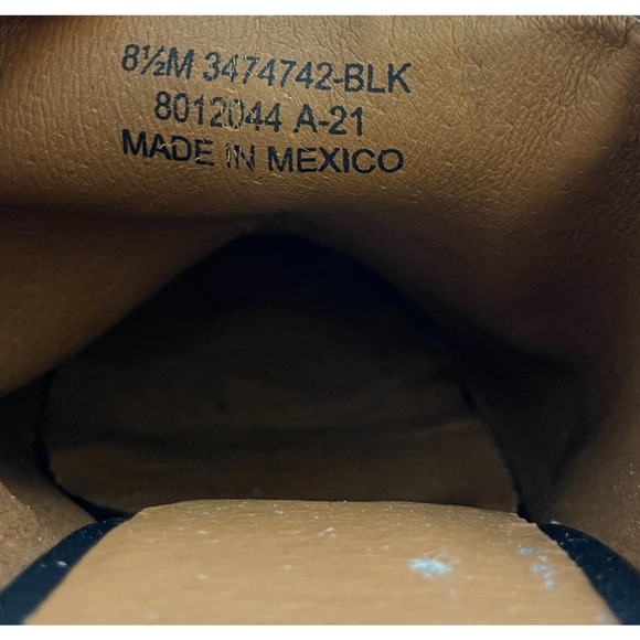 Women's 8.5 Frye Serena Mules Black Leather Wedge Sandals Shoes Western - Picture 8 of 10